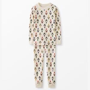 Hanna Andersson Gnome Holiday Long John Pajama 2 Piece Set Kids Size 12 Winter